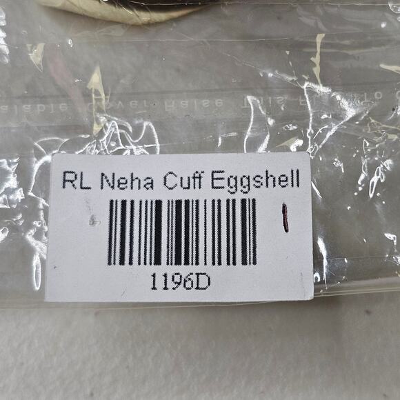 Raven + Lily Neha Wooden Cuff Bracelet Leather Accent Boho Hippie Eggshell 1 - Picture 8 of 9